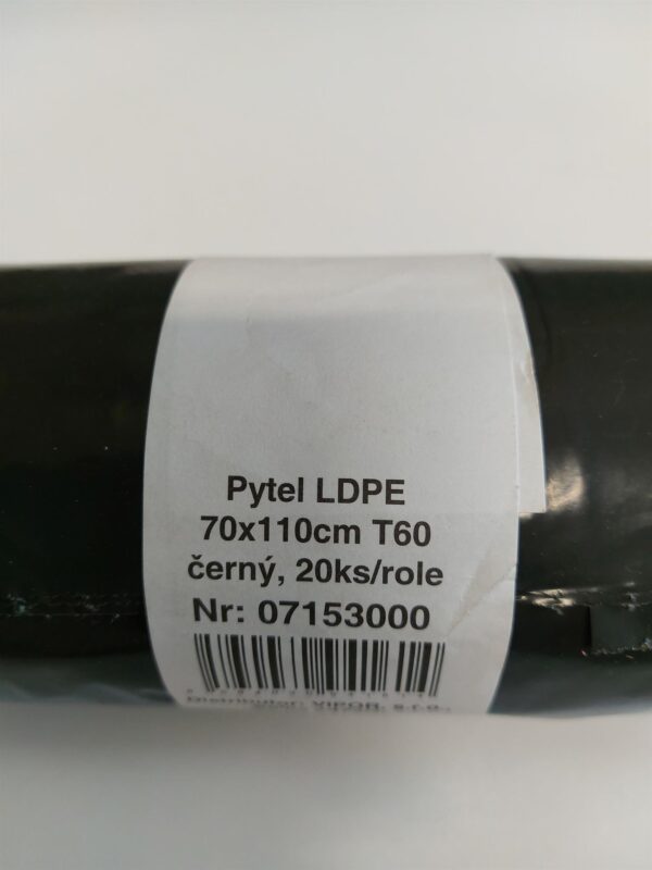 Pytel na odpad LDPE 120 litrů 70x110 cm, T60, černý (20 ks) - Obrázek 2